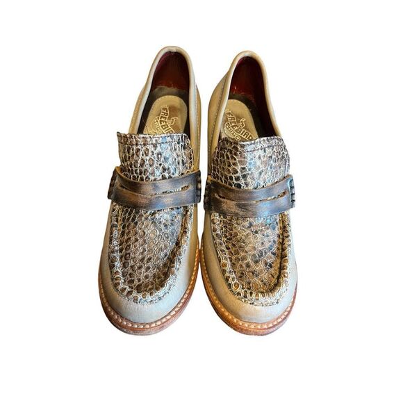 Freebird Chevelle Women's Boot 7 Brown Snakeskin Leather Bootie Shoes heeled - Picture 2 of 5